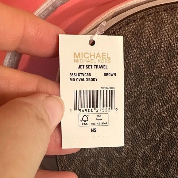 Michael Kors Brown Logo Crossbody Bag Jet Set Travel - Picture 5 of 16